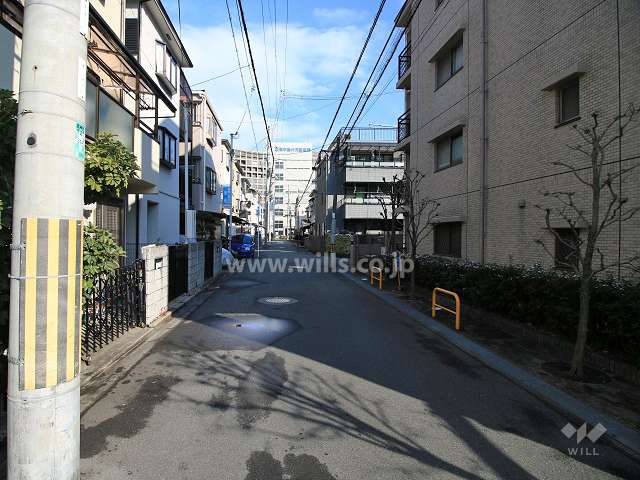 敷地西側の前面道路（南側から）