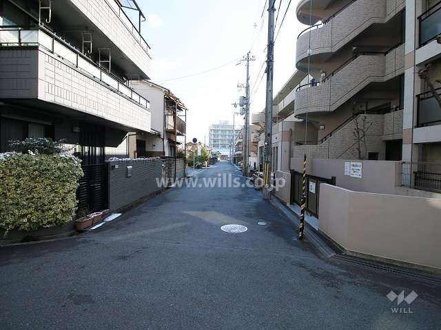 敷地北側の前面道路（西側から）