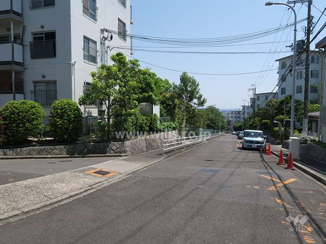敷地西側の前面道路