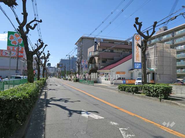 敷地東側の前面道路（北側から）