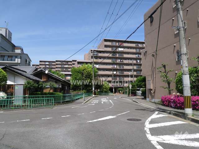 敷地西側の前面道路
