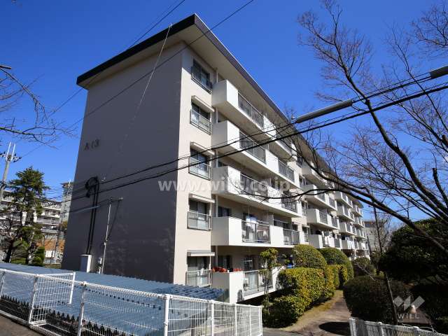 茨木郡山B住宅A13棟の外観（南西側から）