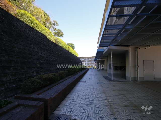敷地の北側には山林が広がっています。