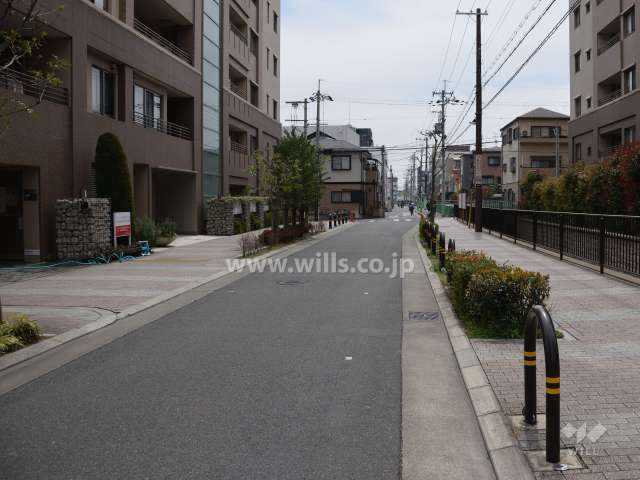 敷地西側の前面道路