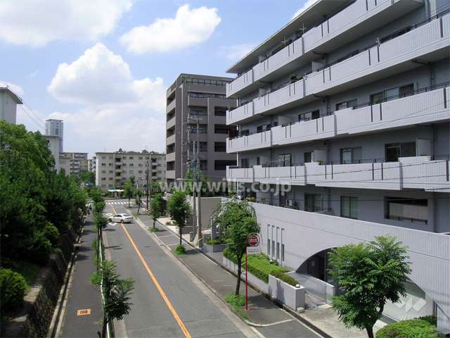 敷地東側は二車線の道路に面しています