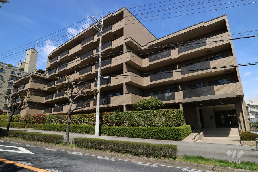 サンリーノ逆瀬川野上サウスコートの外観（南東側から）
