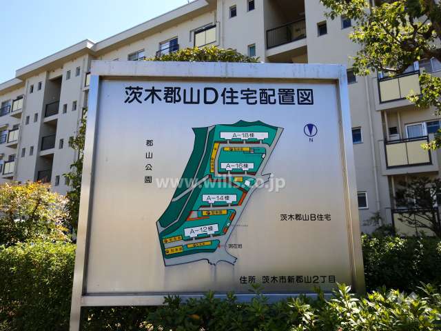 茨木郡山D住宅の敷地配置図