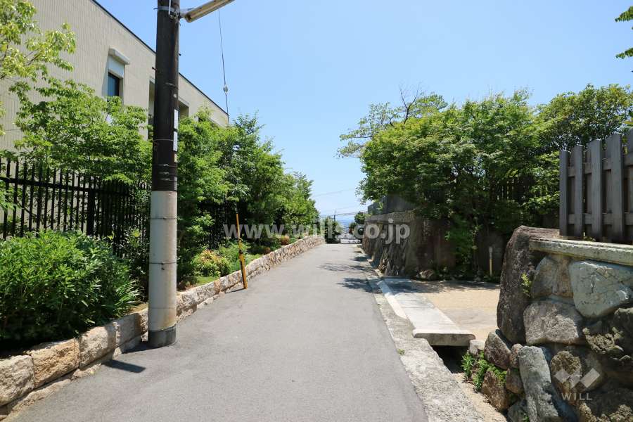 敷地西側の前面道路。