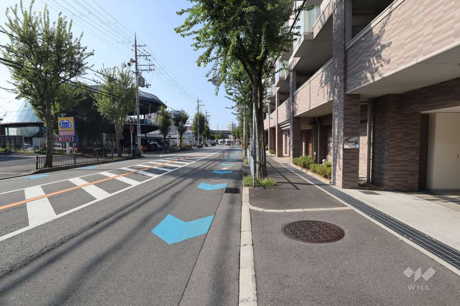 敷地東側の前面道路