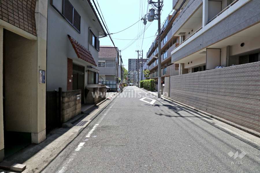 敷地西側の前面道路