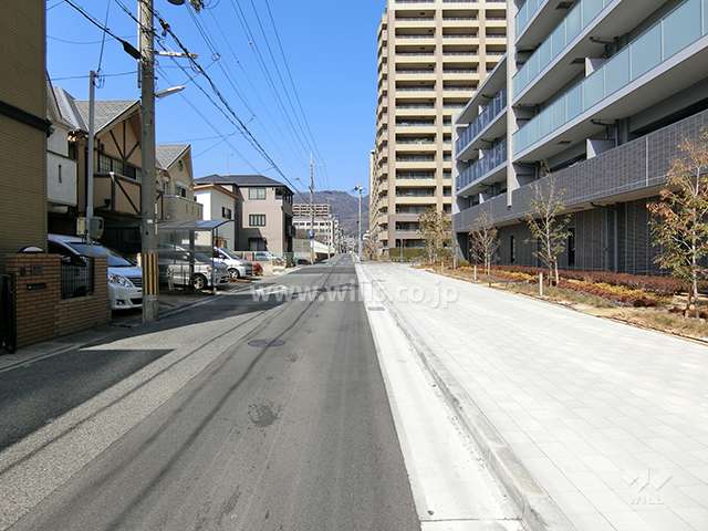 敷地西側の前面道路