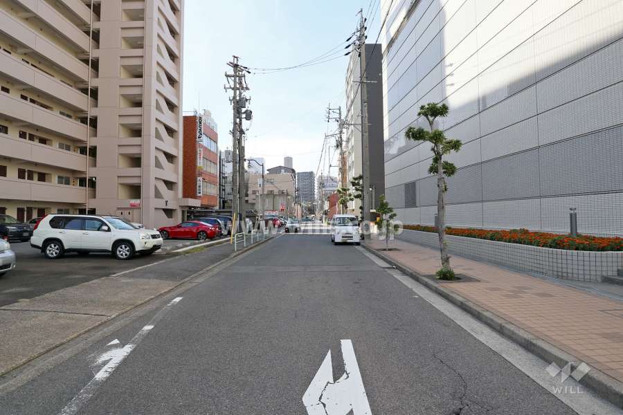 敷地北側の前面道路（東側から）