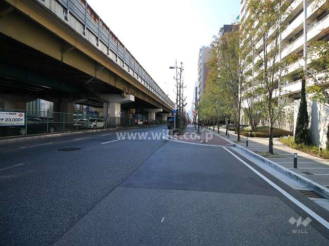 敷地東側の前面道路（北側から）