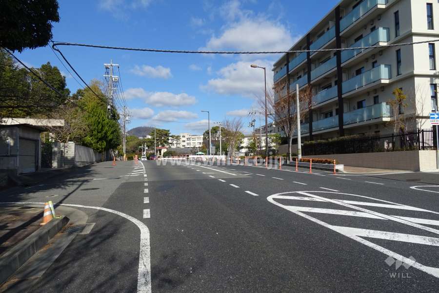 敷地西側の前面道路