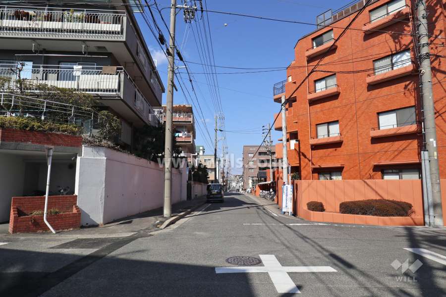 物件の東側前面道路（南側から）