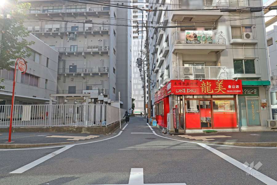 敷地東側の前面道路（北側から）