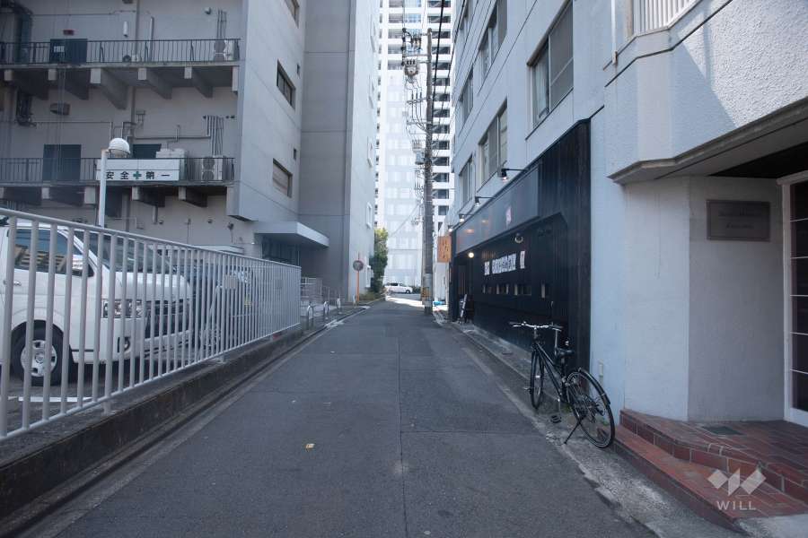 敷地東側の前面道路(北側から)