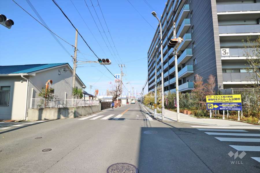 敷地西側の前面道路（南側から）