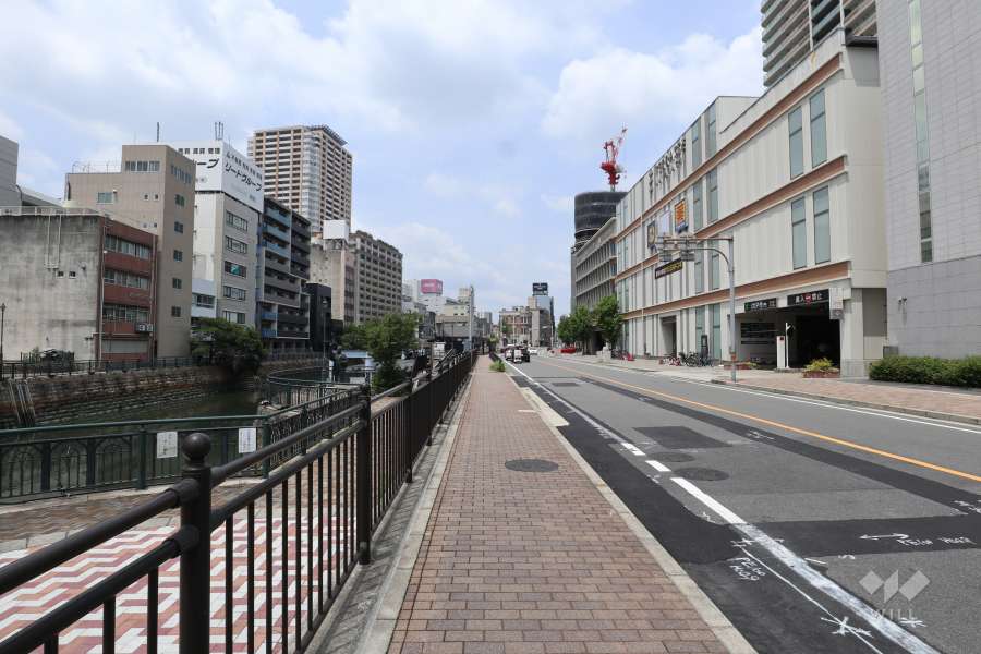 敷地西側の前面道路（南側から）