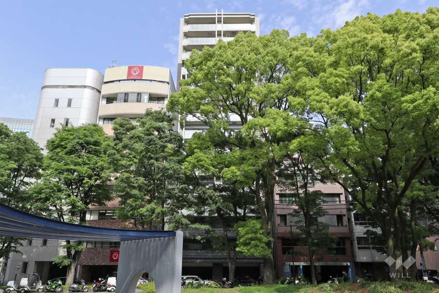 プレサンスロジェ栄白川公園の外観（西側から）