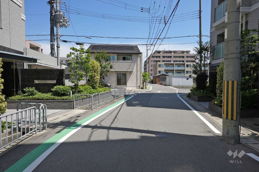 敷地東側の前面道路（南側から）