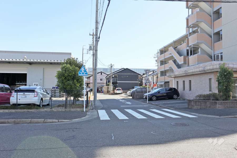 敷地北側の前面道路（西側から）