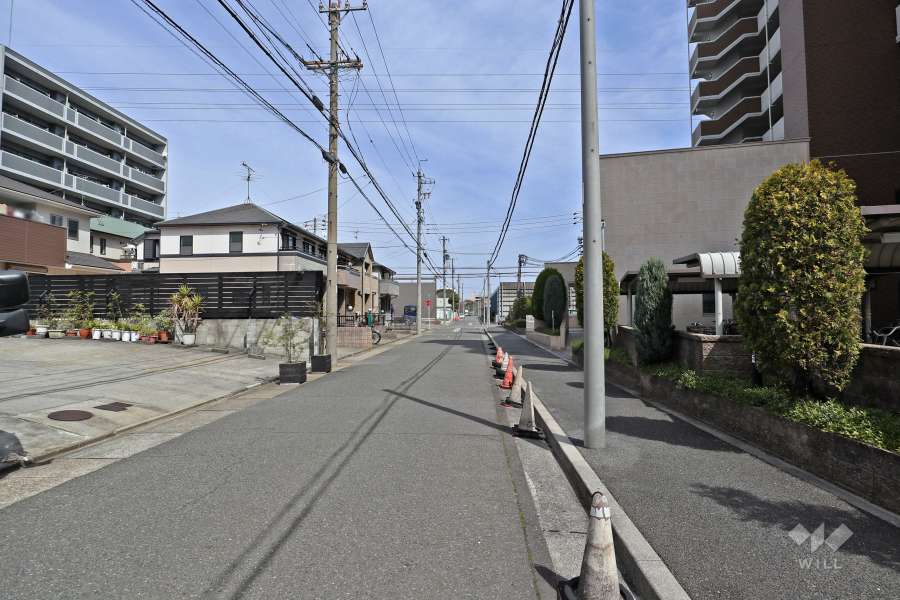 敷地北側の前面道路（西側から）