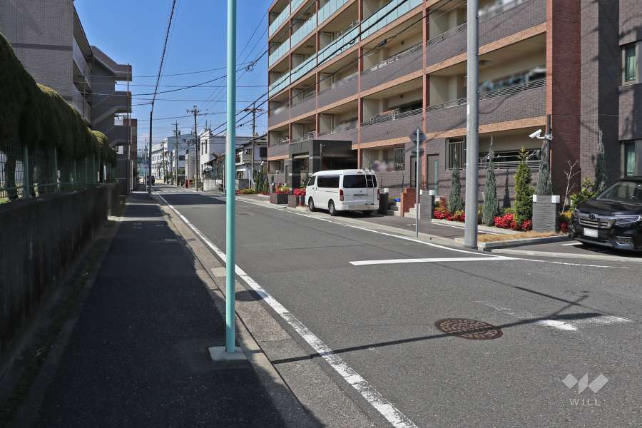 敷地南側の前面道路（東側から）