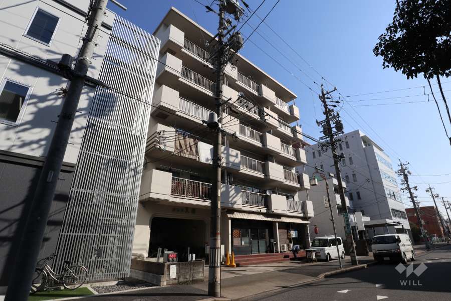 パレス入船A棟の外観（南西側から）