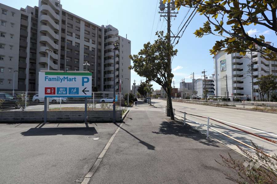 敷地西側の前面道路（北側から）