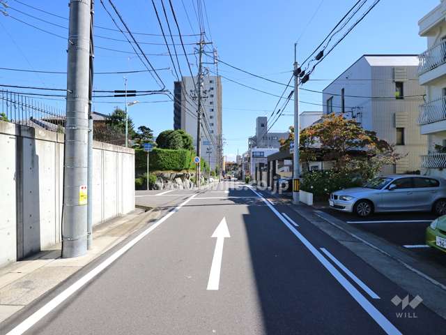 敷地北側の前面道路（西側から）