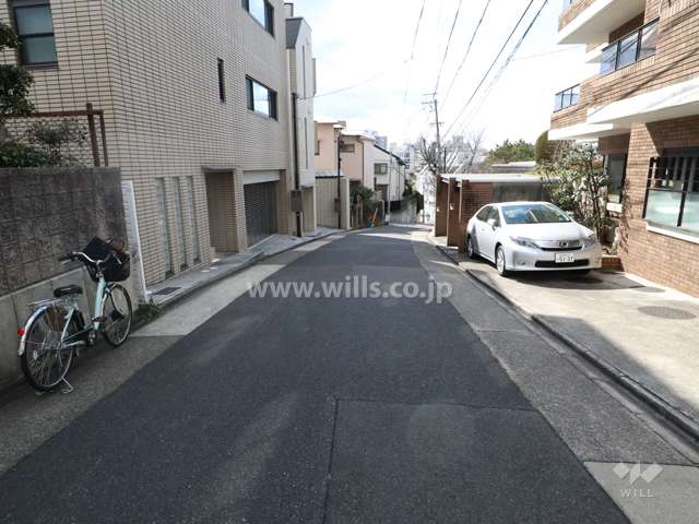 敷地南東側の前面道路(北東側から)
