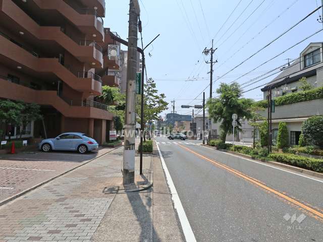 敷地の北側前面道路（東側から）