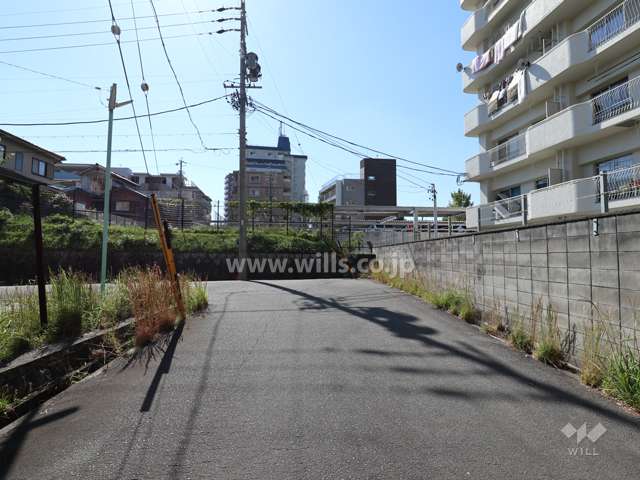 敷地南東側の前面道路（北東側から）