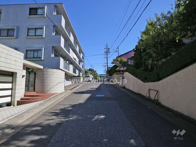 敷地北側の前面道路（西側から）