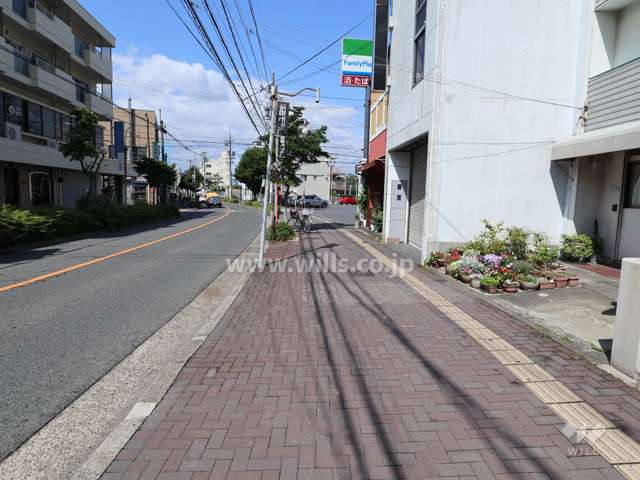 敷地西側の前面道路