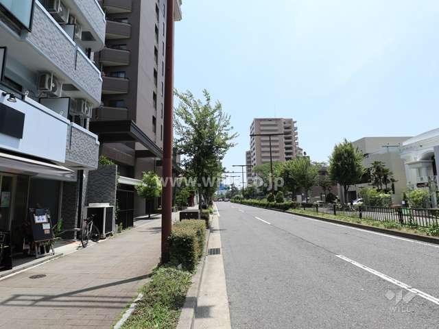 敷地西側の前面道路