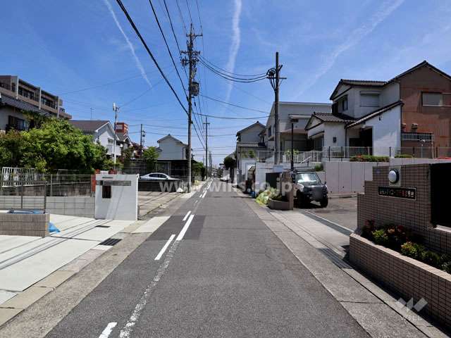 敷地の北側前面道路（西側から）