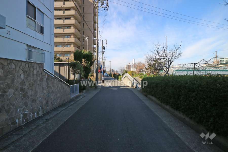 敷地北側の前面道路（東側から）