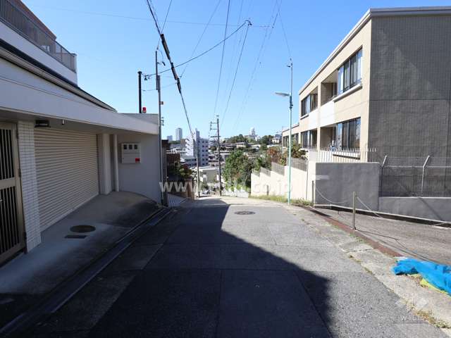 敷地の南側前面道路（東側から）