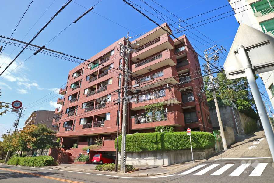 ライオンズマンション猫洞の外観（南東側から）