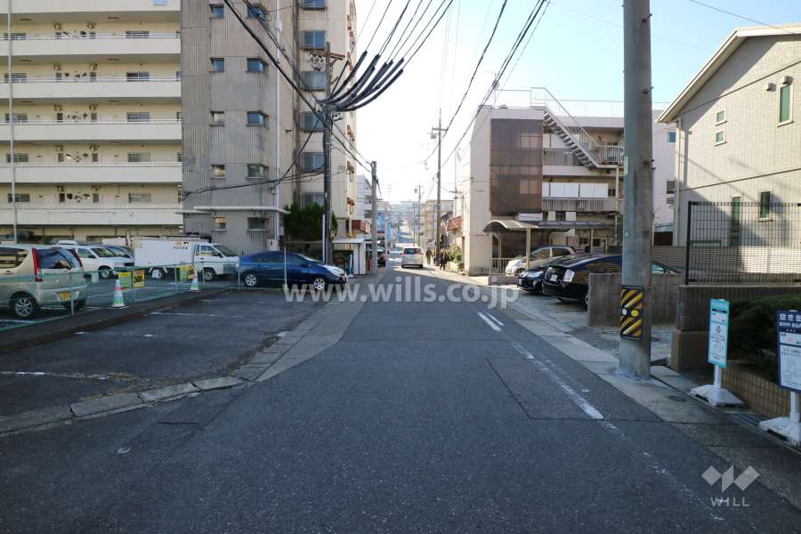 敷地東側の前面道路（北側から）