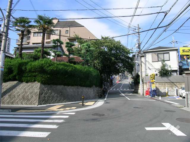 周辺は一戸建てとマンションが混在する住宅地