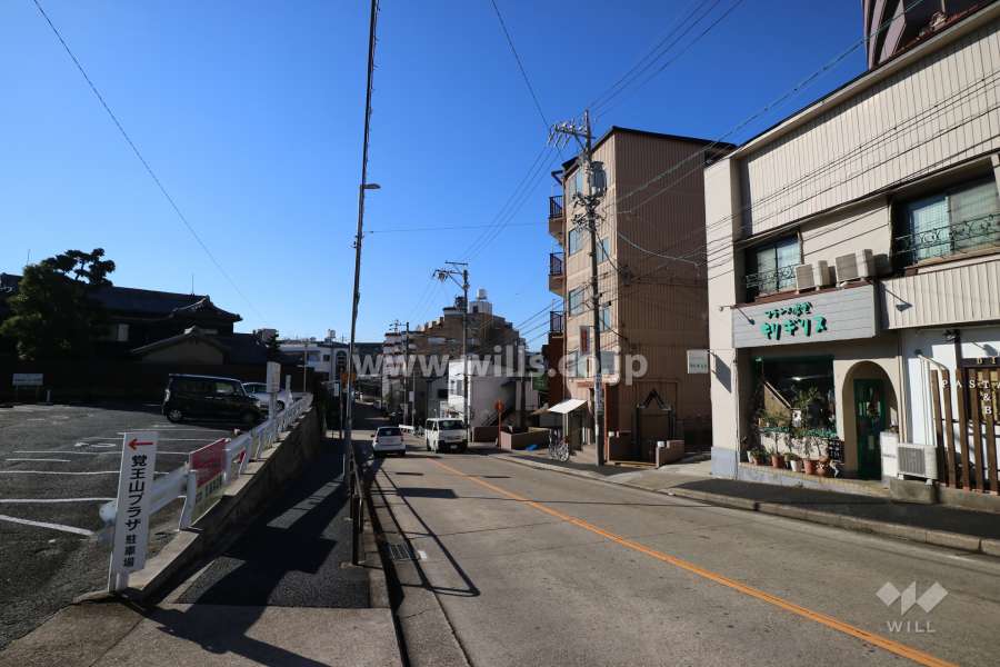 ライオンズマンション覚王山の遠景。周辺はマンションと一戸建てなどが混在する静かな住宅地です。