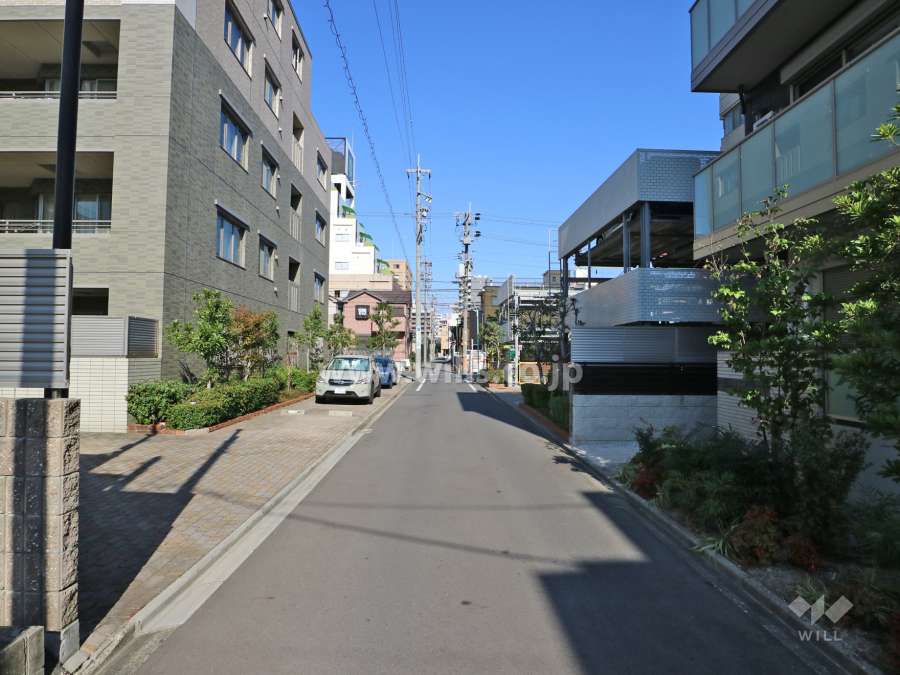 敷地東側の前面道路（南側から）