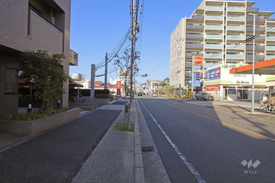 敷地東側の前面道路(南側から)