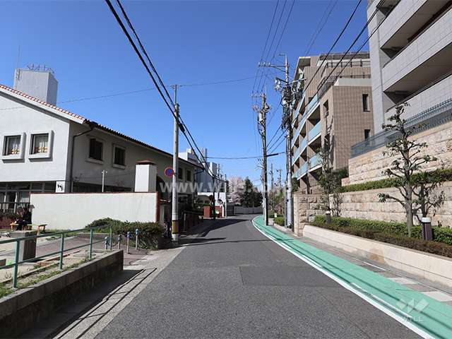 敷地北側の前面道路（東側から）