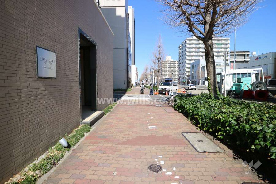敷地の東側前面道路（南側から）