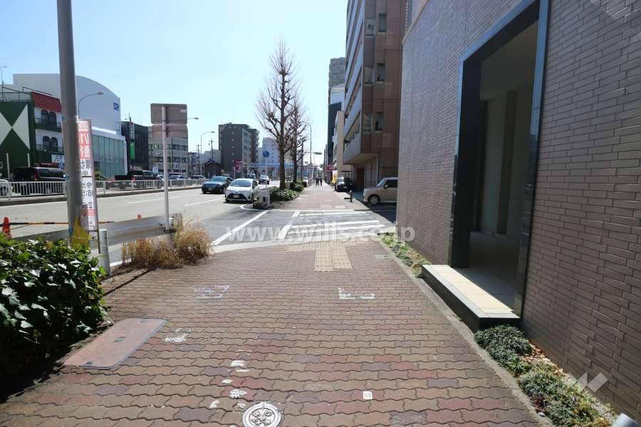 敷地の東側前面道路（北側から）