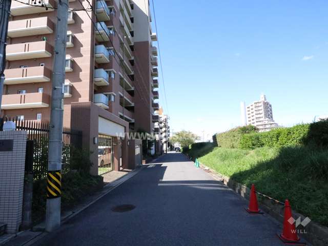 敷地の北側前面道路（東側から）